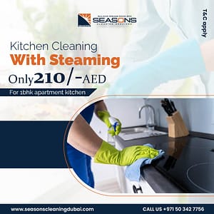 Kitchen cleaning with steaming at only 210 AED